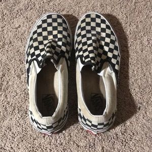 vans checkerboard slip ons size men's us 8.5